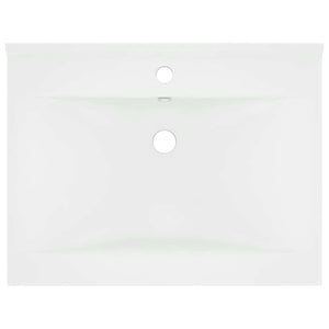Luxus-Waschbecken mit Hahnloch Matt-Weiß 60x46 cm Keramik