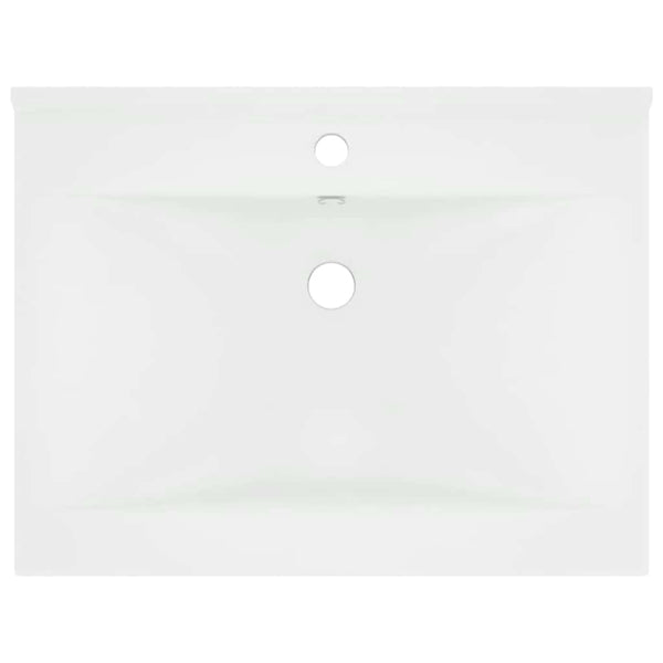 Luxus-Waschbecken mit Hahnloch Matt-Weiß 60x46 cm Keramik
