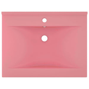 Luxus-Waschbecken mit Hahnloch Matt-Rosa 60x46 cm Keramik