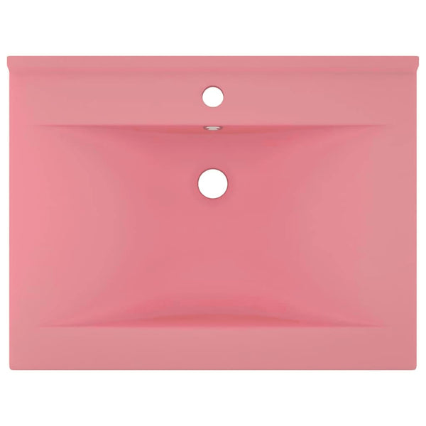 Luxus-Waschbecken mit Hahnloch Matt-Rosa 60x46 cm Keramik