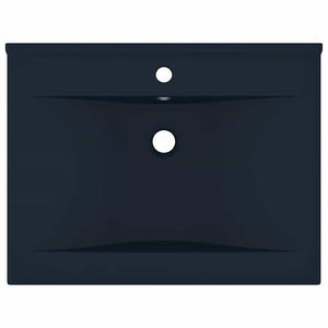Luxus-Waschbecken mit Hahnloch Matt-Dunkelblau 60x46 cm Keramik