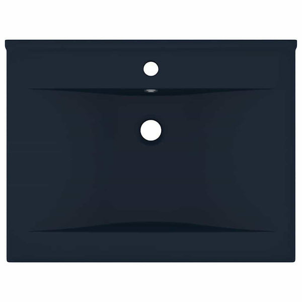 Luxus-Waschbecken mit Hahnloch Matt-Dunkelblau 60x46 cm Keramik
