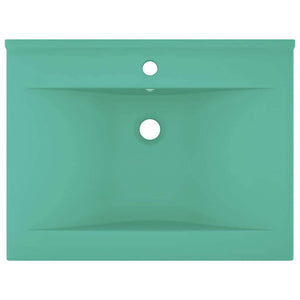 Luxus-Waschbecken mit Hahnloch Matt-Hellgrün 60x46 cm Keramik