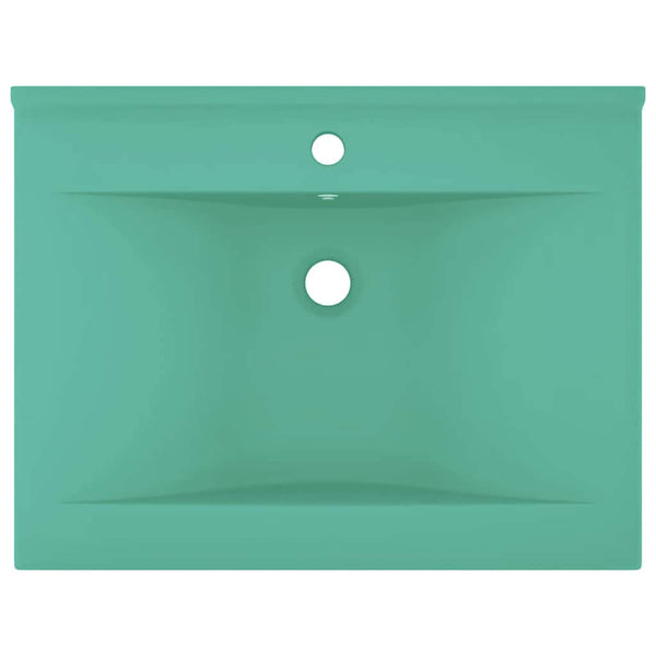 Luxus-Waschbecken mit Hahnloch Matt-Hellgrün 60x46 cm Keramik