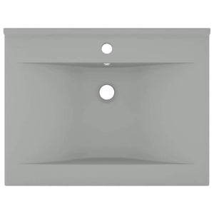 Luxus-Waschbecken mit Hahnloch Matt-Hellgrau 60x46 cm Keramik