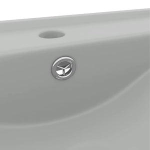 Luxus-Waschbecken mit Hahnloch Matt-Hellgrau 60x46 cm Keramik