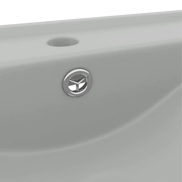 Luxus-Waschbecken mit Hahnloch Matt-Hellgrau 60x46 cm Keramik