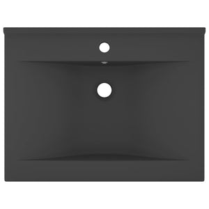 Luxus-Waschbecken mit Hahnloch Matt-Dunkelgrau 60x46 cm Keramik