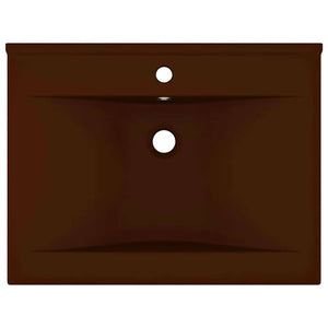 Luxus-Waschbecken mit Hahnloch Matt-Dunkelbraun 60x46cm Keramik