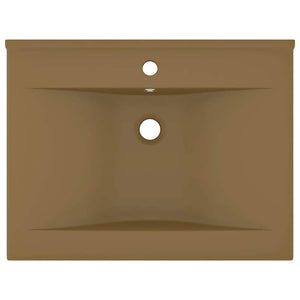Luxus-Waschbecken mit Hahnloch Matt-Creme 60x46 cm Keramik