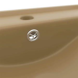 Luxus-Waschbecken mit Hahnloch Matt-Creme 60x46 cm Keramik