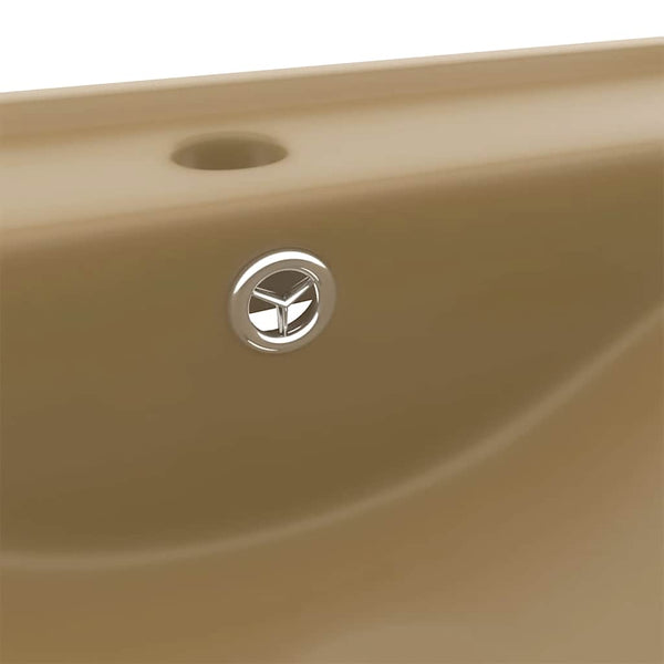 Luxus-Waschbecken mit Hahnloch Matt-Creme 60x46 cm Keramik