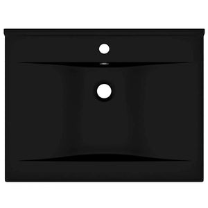 Luxus-Waschbecken mit Hahnloch Matt-Schwarz 60x46 cm Keramik
