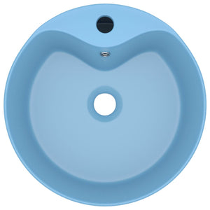 Luxus-Waschbecken mit Überlauf Matt Hellblau 36x13 cm Keramik