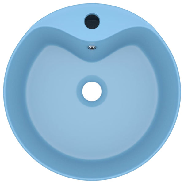 Luxus-Waschbecken mit Überlauf Matt Hellblau 36x13 cm Keramik