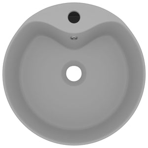 Luxus-Waschbecken mit Überlauf Matt Hellgrau 36x13 cm Keramik