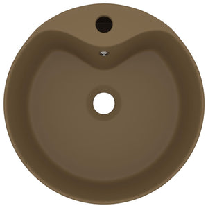 Luxus-Waschbecken mit Überlauf Matt Creme 36x13 cm Keramik