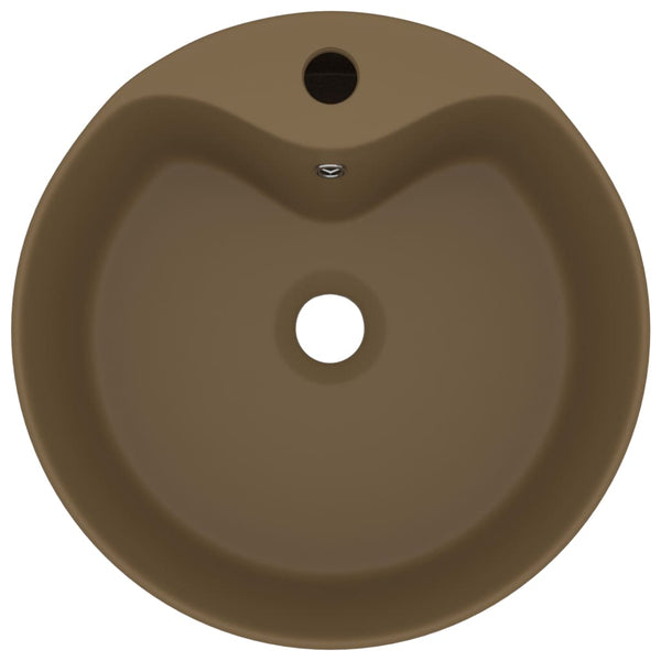Luxus-Waschbecken mit Überlauf Matt Creme 36x13 cm Keramik