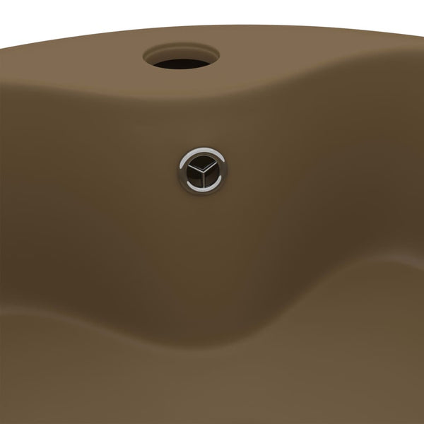 Luxus-Waschbecken mit Überlauf Matt Creme 36x13 cm Keramik