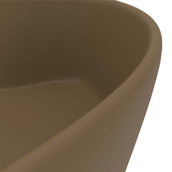 Luxus-Waschbecken mit Überlauf Matt Creme 36x13 cm Keramik