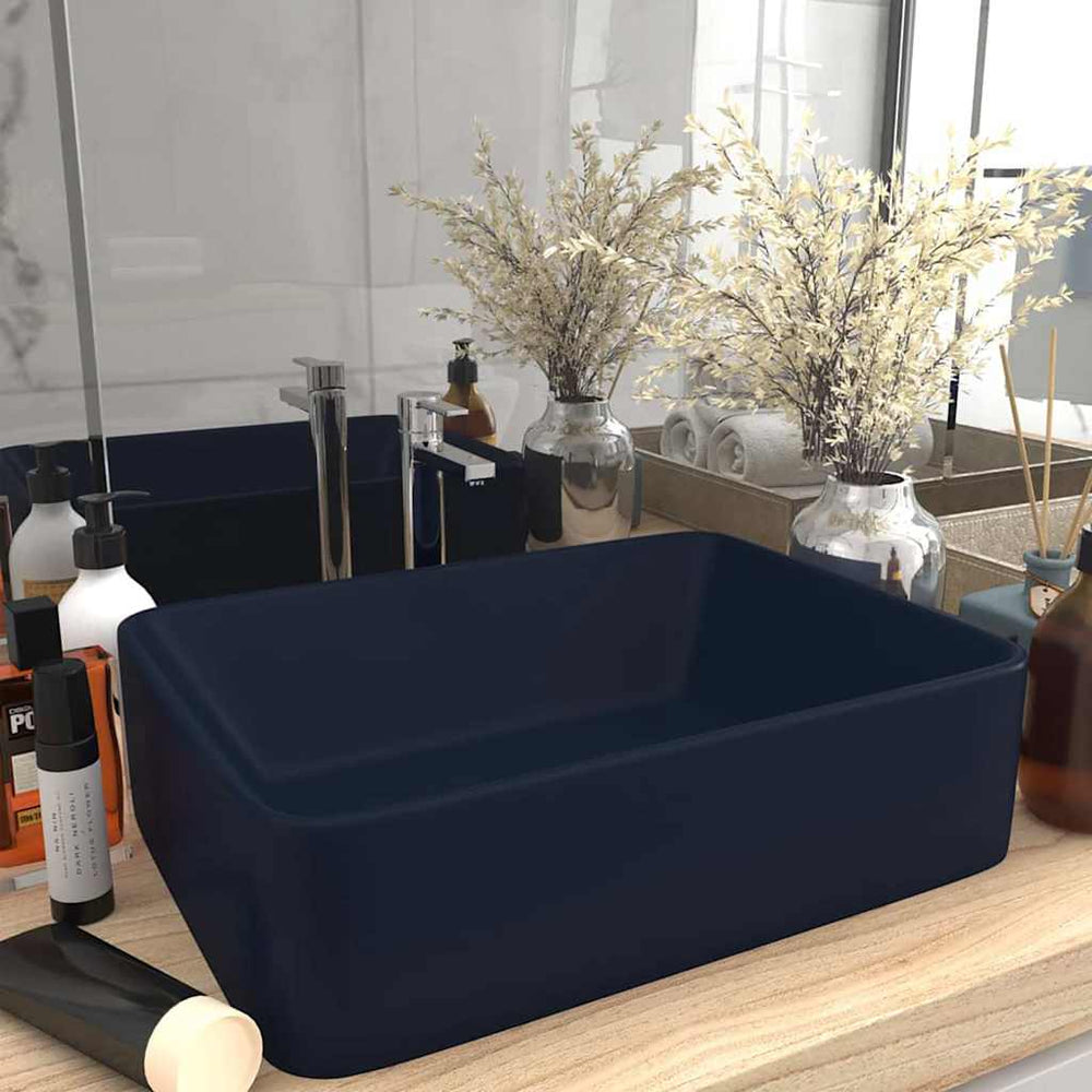 Luxus-Waschbecken Matt Dunkelblau 41x30x12 cm Keramik