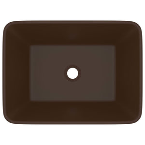 Luxus-Waschbecken Matt Dunkelbraun 41x30x12 cm Keramik