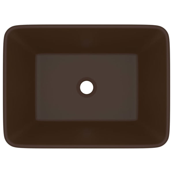 Luxus-Waschbecken Matt Dunkelbraun 41x30x12 cm Keramik