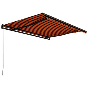 vidaXL Store banne manuel rétractable 450 x 300 cm orange et marron