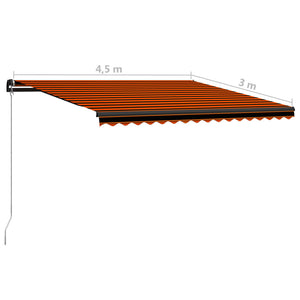vidaXL Store banne manuel rétractable 450 x 300 cm orange et marron