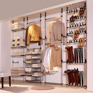 Teleskop Garderobe mit Stangen aus Aluminium
