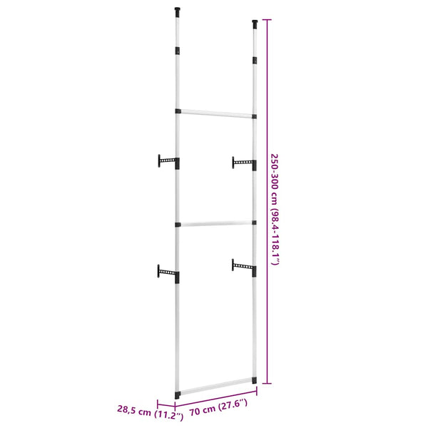 Teleskop Garderobe mit Stangen aus Aluminium
