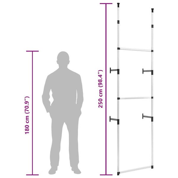 Teleskop Garderobe mit Stangen aus Aluminium