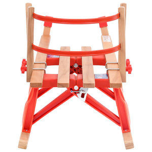 Klappschlitten aus Holz mit Rückenlehne 119cm