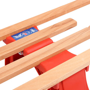 Klappschlitten aus Holz mit Rückenlehne 119cm