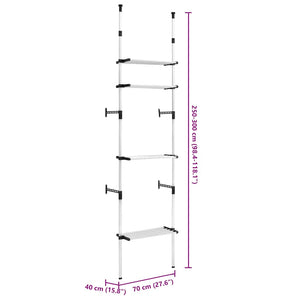 Teleskop Garderobe mit Regalen