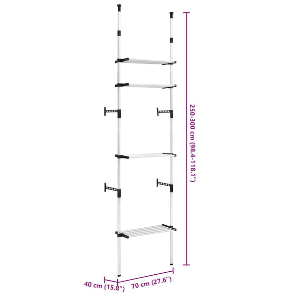 Teleskop Garderobe mit Regalen