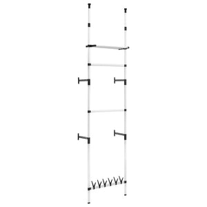 vidaXL Portant télescopique avec tringles et étagère aluminium