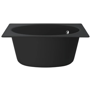 Küchenspüle mit Überlauf Schwarz Granit