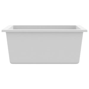 vidaXL Évier de cuisine avec trop-plein blanc granit