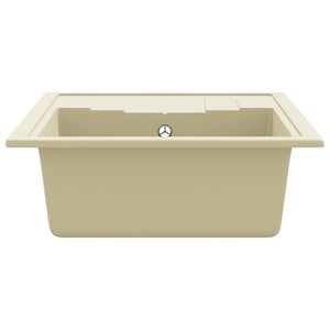 Küchenspüle mit Überlauf Oval Beige Granit
