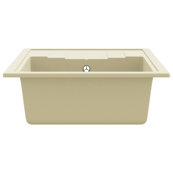 Küchenspüle mit Überlauf Oval Beige Granit