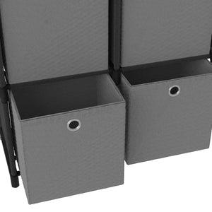 Würfelregal mit 5 Stoffboxen, Schwarz