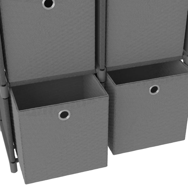 Würfelregal mit 5 Stoffboxen Grau