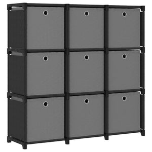 vidaXL Étagère cube avec 9 boîtes Noir 103x30x107,5 cm Tissu