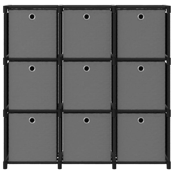 vidaXL Étagère cube avec 9 boîtes Noir 103x30x107,5 cm Tissu