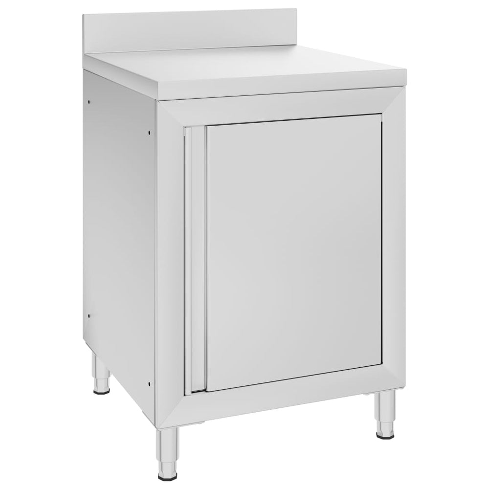 Gastro-Arbeitstisch mit Schrank 60x60x96 cm Edelstahl