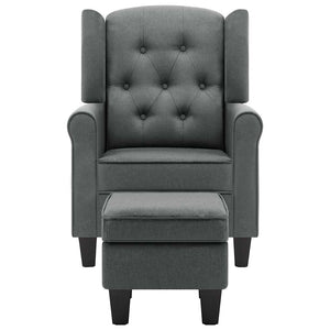 vidaXL Armchair with Footstool Light Grey Fabric