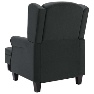 Sessel mit Hocker Dunkelgrau Stoff