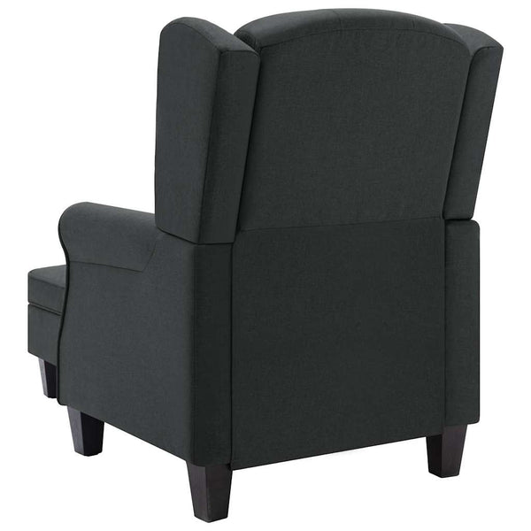 Sessel mit Hocker Dunkelgrau Stoff
