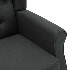 Sessel mit Hocker Dunkelgrau Stoff